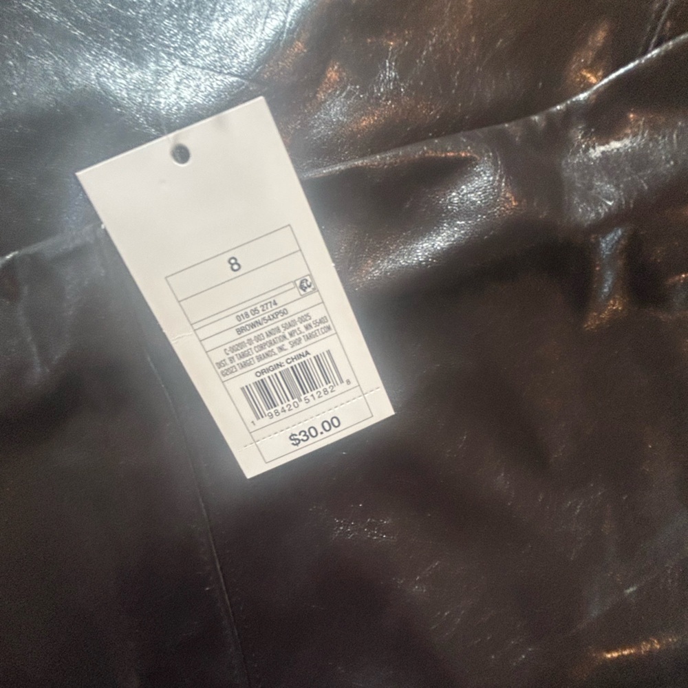 NWT A New Day Faux-Leather Midi Skirt Metallic - Picture 16 of 16